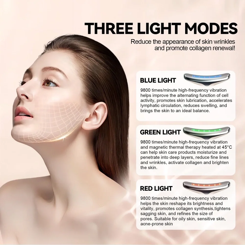 Neck Face Wrinkle Firming Removal Tool, Beauty Massager with Skin Rejuvenating